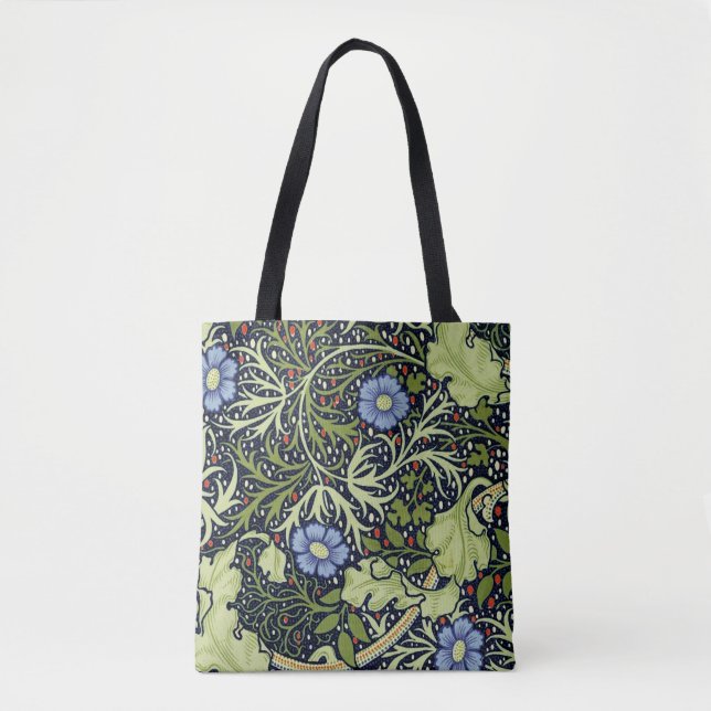 Tote Bag William Morris Fleur d'antiquité aux algues marine (Devant)