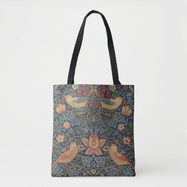 Tote Bag William Morris Fraise Voleurs Oiseaux (Devant)