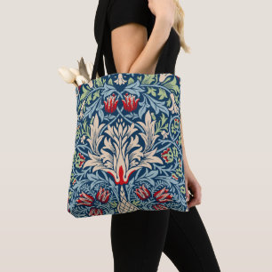 Tote Bag William Morris Snakeshead Fritillaire Floral Desig