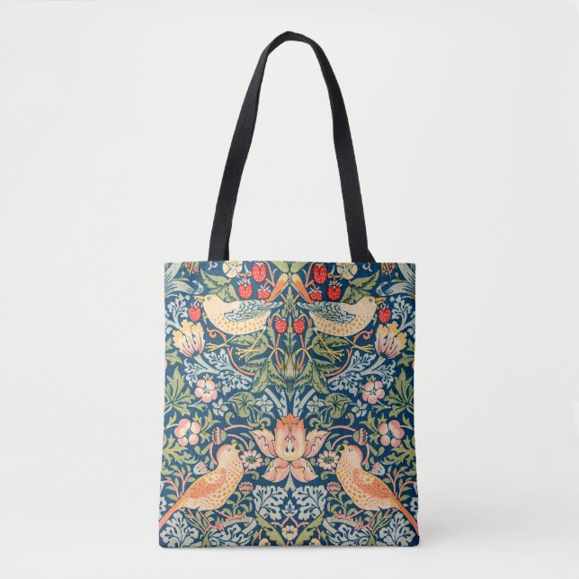 Tote Bag William Morris Strawberry Thief Motif floral (Devant)