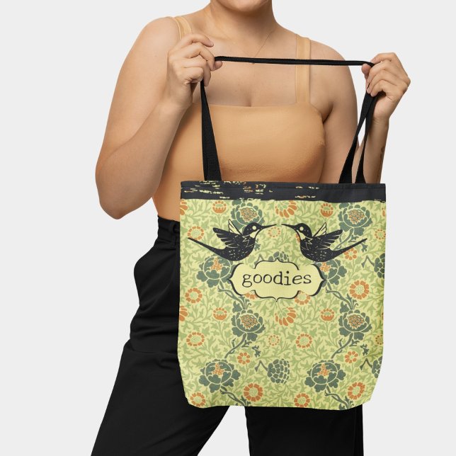 Tote Bag William Morris Style Floral Colibri (Créateur téléchargé)