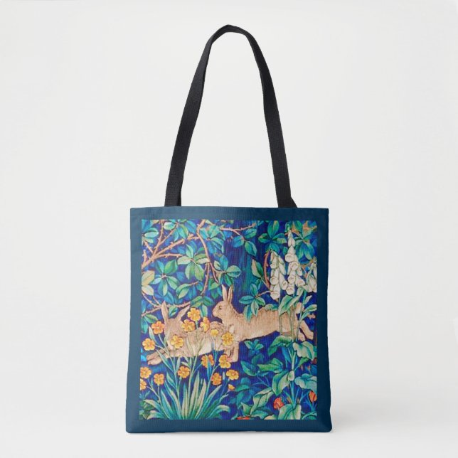 Tote Bag William Morris "Two Hares" - Lapins sauvages Fourr (Devant)