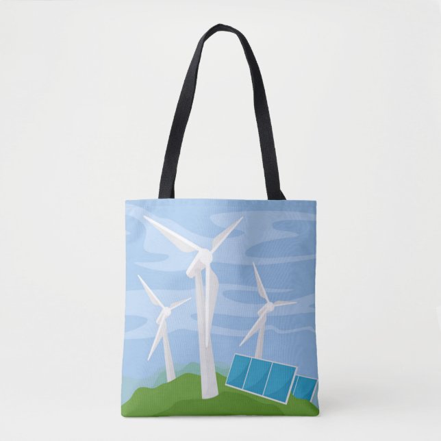 Tote Bag Windmills et cellules solaires (Devant)