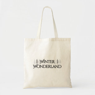 Tote Bag Winter Wonderland - Élégant texte et pins