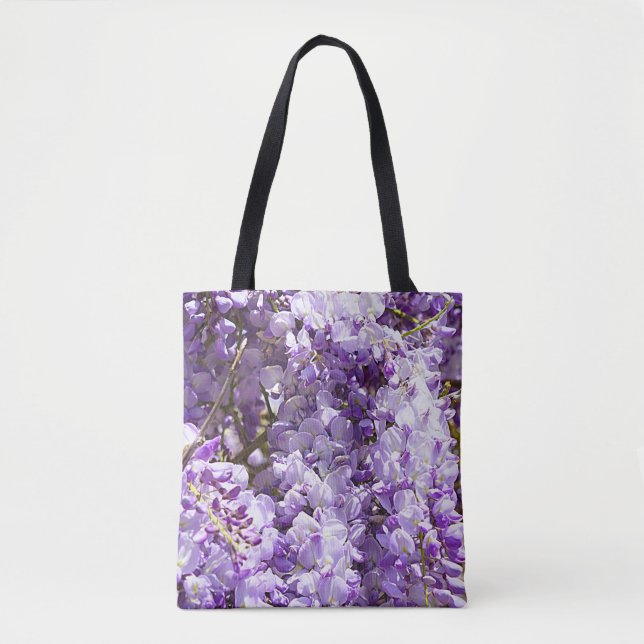 Tote Bag Wisteria Violet Floral Blossom Tree Violet (Devant)