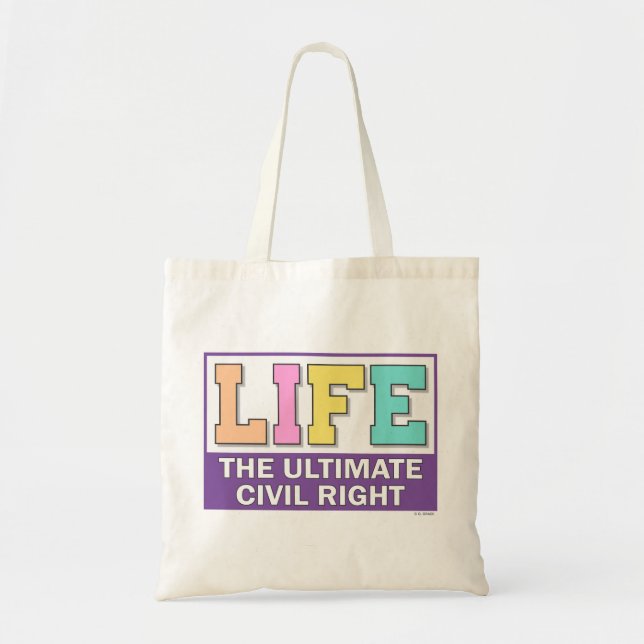 Tote bag with a message of life. (Devant)