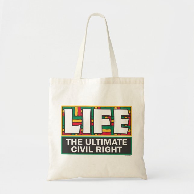 Tote bag with a message of life. tragetasche (Vorne)