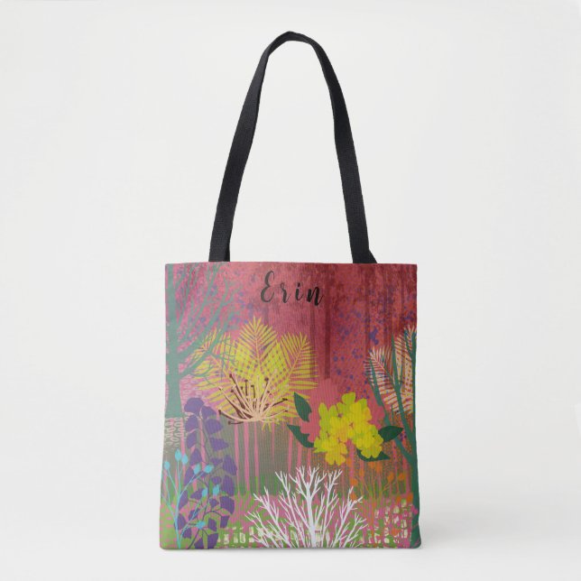 Tote bag  with abstract flora tasche (Vorderseite)