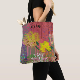 Tote bag with abstract flora tasche