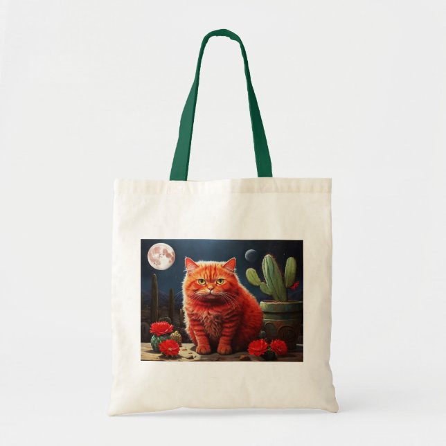 Tote Bag with Cat Illustration Tragetasche (Vorne)