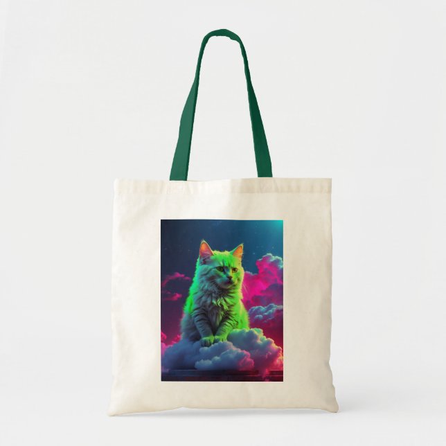 Tote Bag with Cat Illustration Tragetasche (Vorne)
