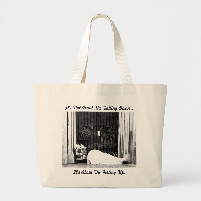 Tote Bag with inspirational quote. Jumbo Stoffbeutel (Vorne)