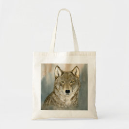 Tote Bag Wolf in the Mist Woatercolor