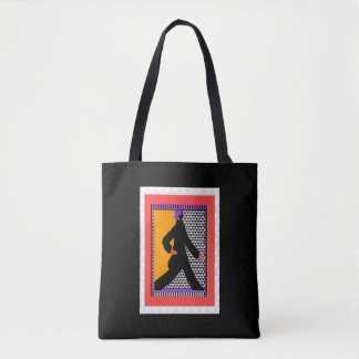 Tote Bag Woman Strolling Black
