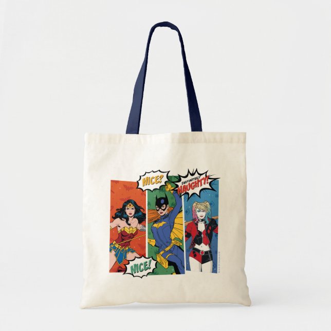 Tote Bag Wonder Woman, Batgirl & Harley Quinn Holiday (Devant)