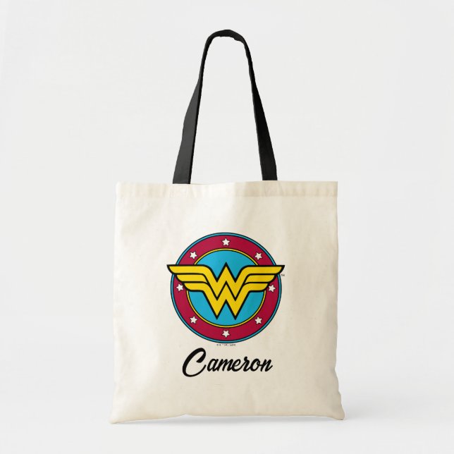 Tote Bag Wonder Woman | Logo Cercle & Etoiles (Devant)