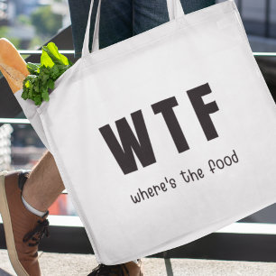 Tote Bag WTF Où est La Nourriture Drôle Épicerie Réutilisab