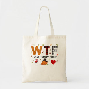 Tote Bag WTF Vin Turquie Famille Plaid Chemise Drôle Thanks