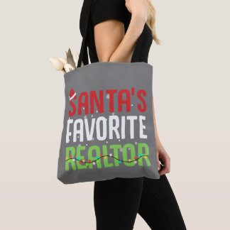 Tote Bag Xmas de l'agent immobilier préféré Père Noël amusa