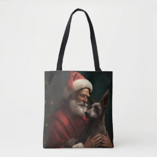 Tote Bag Xoloitzcuintli avec Noël Festif du Père Noël