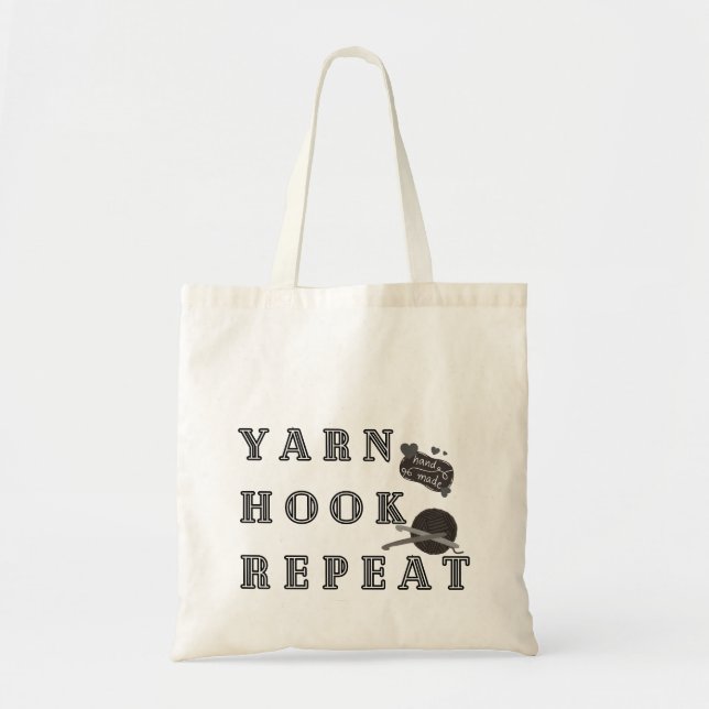 Tote Bag Yarn Hook Repeat Crochet Handmade (Devant)