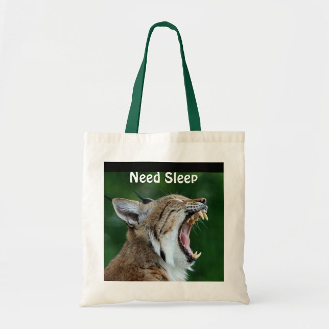 Tote Bag Yawning Bobcat (Devant)