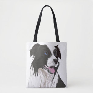 Tote Bag yeux bleus noirs et blancs