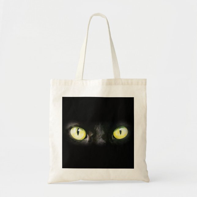 Tote Bag Yeux de chats, taches noires et jaunes (Devant)