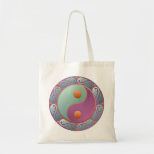 Tote Bag Yin Yang Médaillon Violet Turquoise