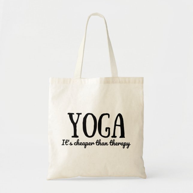 Tote Bag Yoga C'est moins cher que la thérapie (Devant)