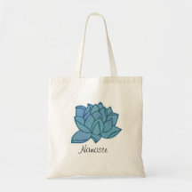 Yoga Fourre-tout de Lotus bleu d'aquarelle de