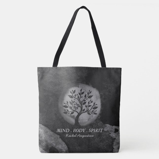 Tote Bag Yoga Instructeur de méditation Logo de l'arbre noi (Devant)