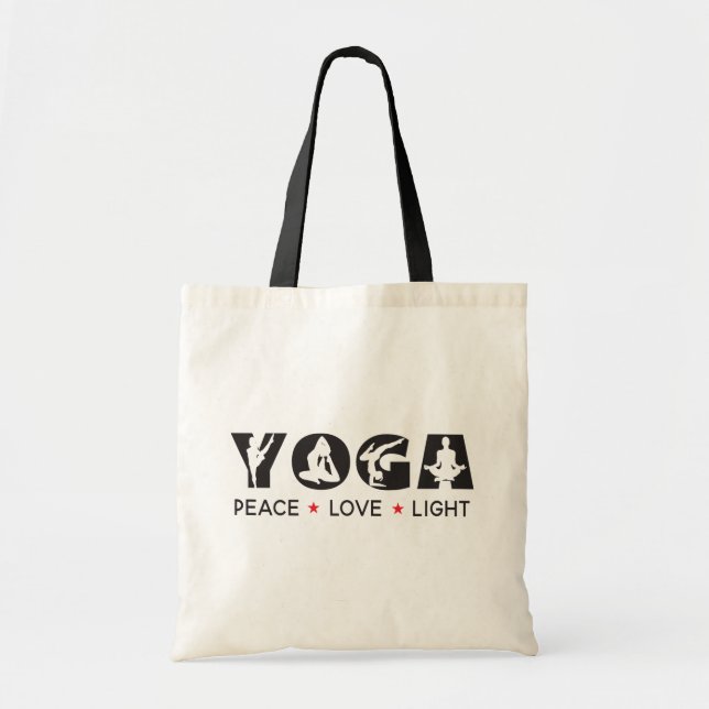 Tote Bag Yoga - Peace Love Light (Devant)