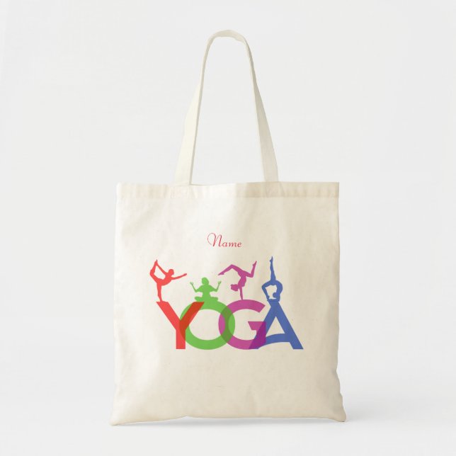 Tote Bag Yoga Poses Silhouettes Thunder_Cove (Devant)