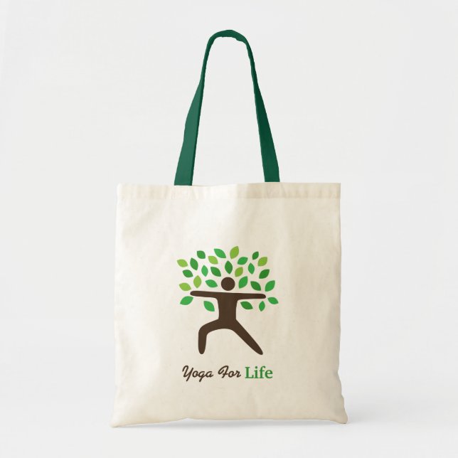 Tote Bag Yoga Pour La Vie, Pose Du Guerrier, Arbre (Devant)