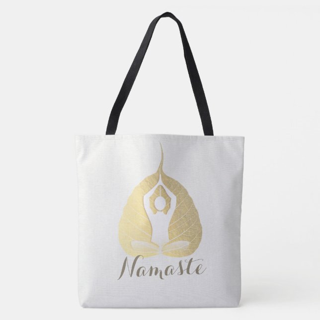 Tote Bag Yoga Studio Instructeur Méditation Pose Bodhi Leaf (Devant)