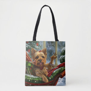 Tote Bag Yorkshire Terrier Chien Noël Festif