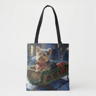 Tote Bag Yorkshire Terrier Saison de Noël festive