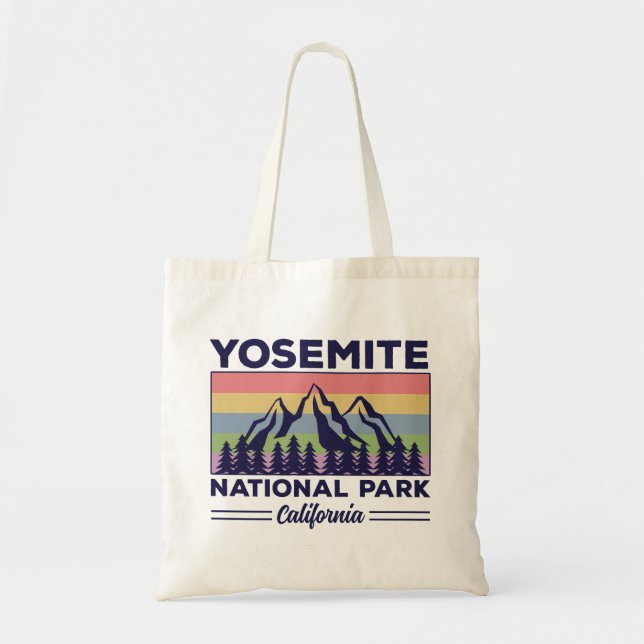 Tote Bag Yosemite National Park California Retro Randonnée (Devant)