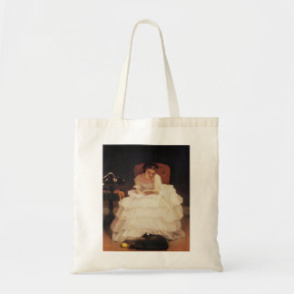 Tote Bag Young Woman Reading Painting