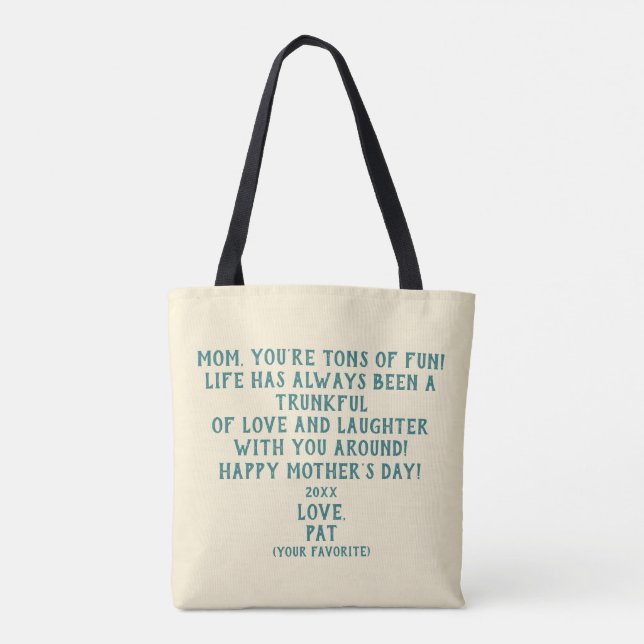 Tote Bag "You're Tons of Fun" Mother's Day Gift  (Dos)