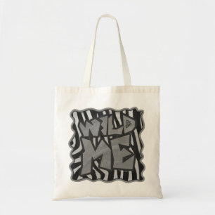 Tote Bag Zebra Black and Light Grey Wild Me