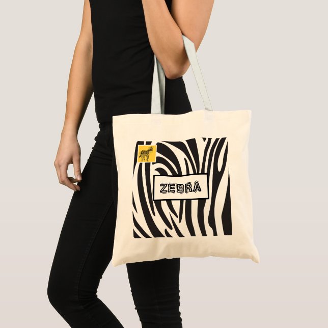 Tote Bag Zebra Black and White Stripes, Design tendance (Devant (produit))