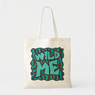 Tote Bag Zebra Brown et Turquoise Wild Me Design