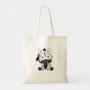 Tote Bag Zebra Christmas Zebras Winter Animals