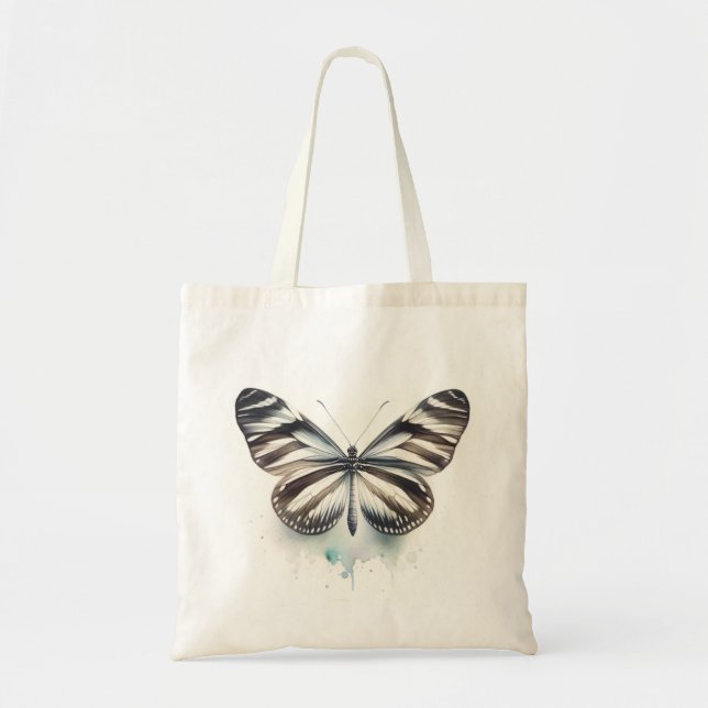 Tote Bag Zebra Longwing Butterfly AREF281 - Watercolor (Devant)