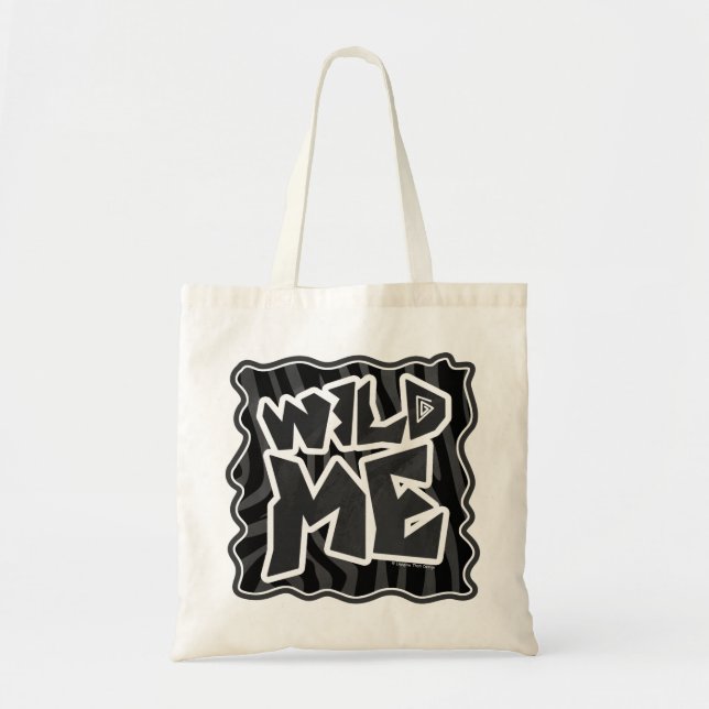 Tote Bag Zebra Wild me Noir et gris (Devant)