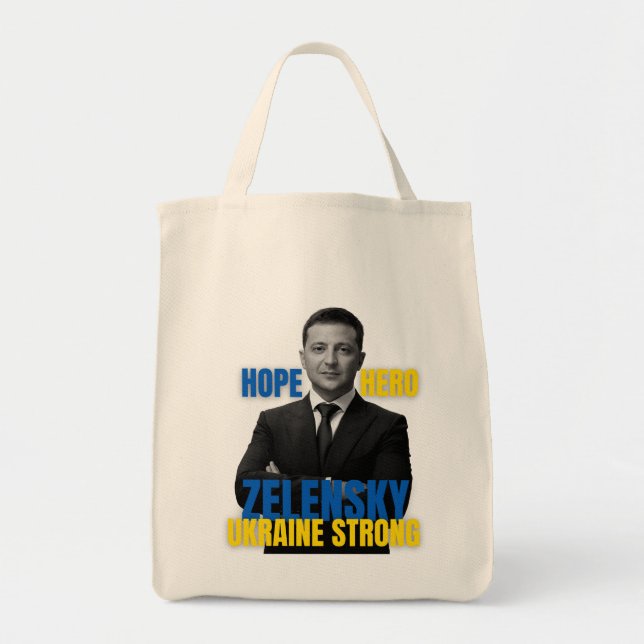 Tote Bag Zelensky Hope Héros Ukraine forte (Devant)