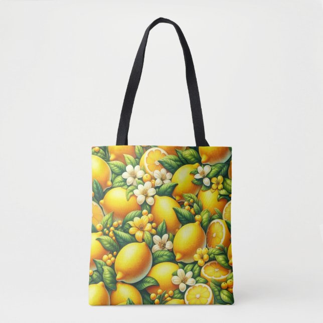 Tote Bag Zesty Lemon Whirl : une symphonie d'agrumes (Devant)