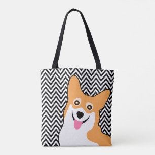 Tote Bag Zigzag mignon de corgi de Gallois de Pembroke